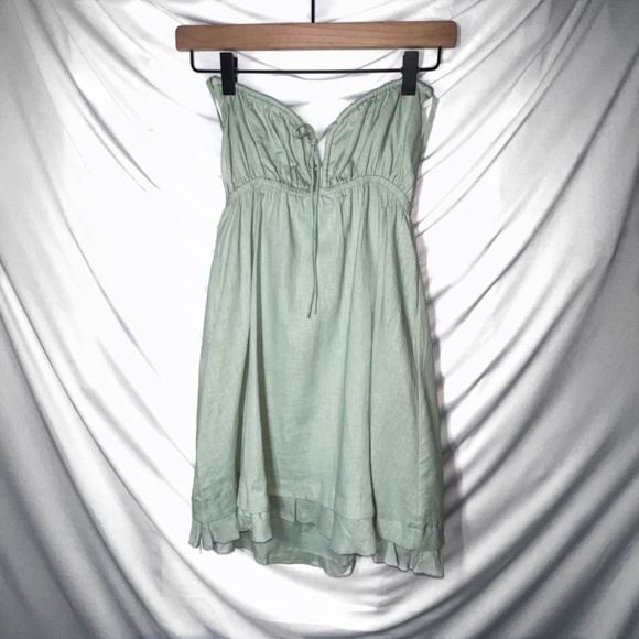 Princess Polly Empress of Love Mini Dress Sage Size NWT Small - Picture 1 of 4